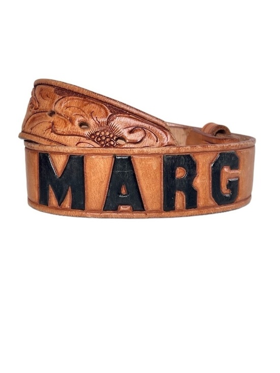 Vintage Leather Tooled Belt “Marg” Western Festival Coastal Cowgirl main image 5